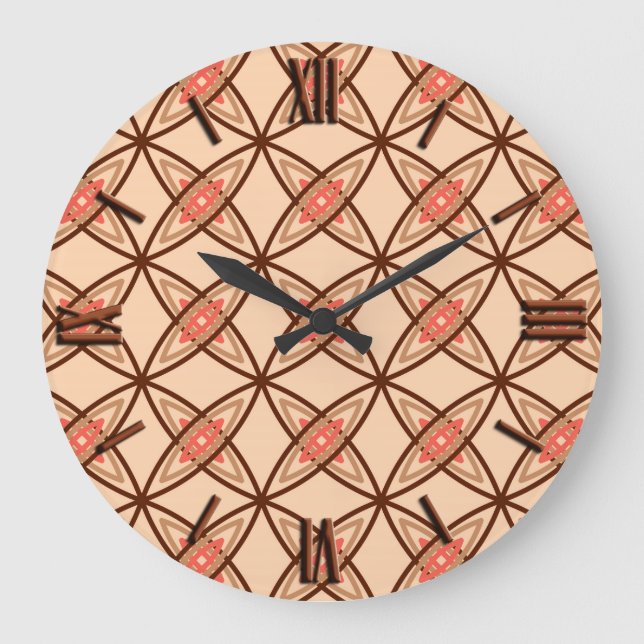 Grande Horloge Ronde Impression atomique moderne du milieu du siècle -  (Recto)