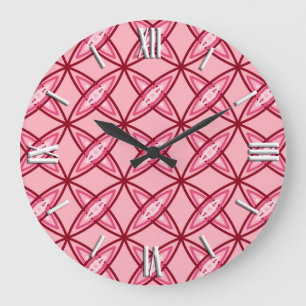 Grande Horloge Ronde Impression atomique moderne du milieu du siècle -