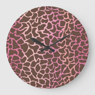 Grande Horloge Ronde Impression d'animal