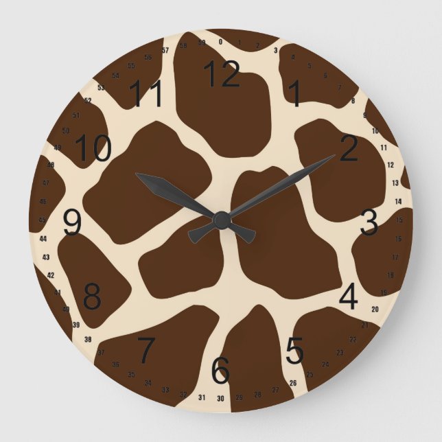 Grande Horloge Ronde Impression de girafe (Recto)