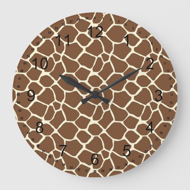 Grande Horloge Ronde Impression de girafe (Recto)