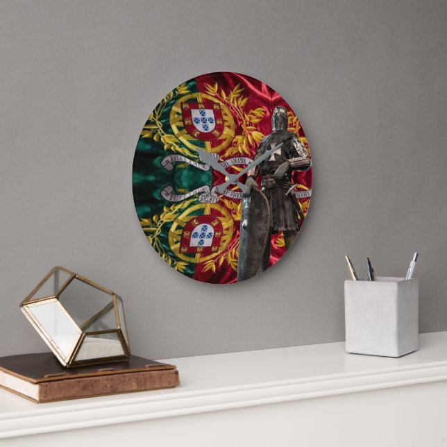 Grande Horloge Ronde Impression de toile étirée (Bureau)
