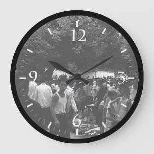 Grande Horloge Ronde Impression sur toile du marché de Yangshuo en Chin