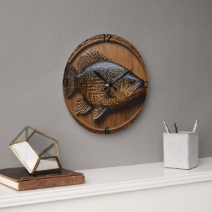 Grande Horloge Ronde Impression textuelle 3D Australian Murray Cod,