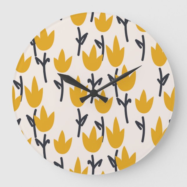 Grande Horloge Ronde Impression Tulipe simple (Recto)