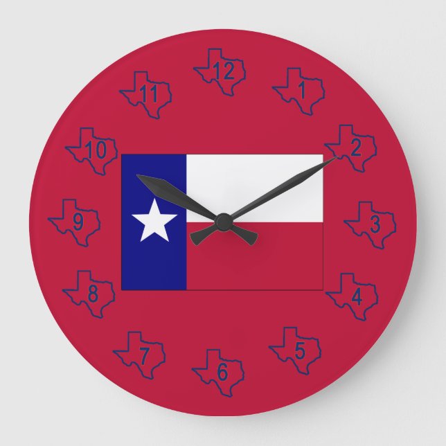 Grande Horloge Ronde Indicateur Texas Lone Star (Recto)