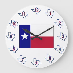Grande Horloge Ronde Indicateur Texas Lone Star