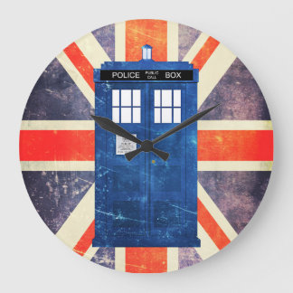 Grande Horloge Ronde Indicateur Union Jack de la boîte de téléphone de