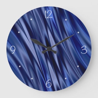 Grande Horloge Ronde Indigo & violet bleu style stripes