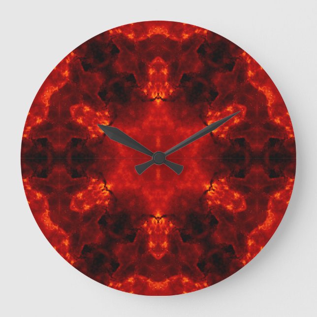 Grande Horloge Ronde Inferno Nexus - Fiery Kaleidoscope Art (Recto)