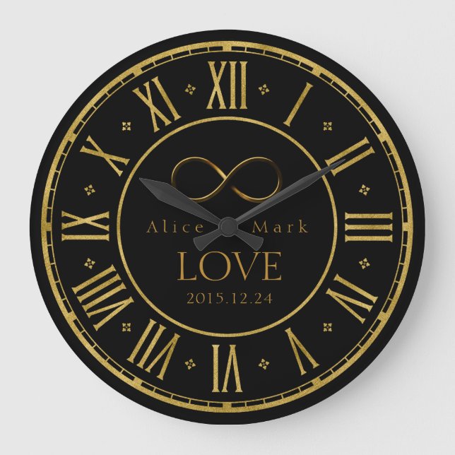 Grande Horloge Ronde Infinity Love | Cadeaux Geeks (Recto)