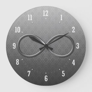 Grande Horloge Ronde Infinity Symbol Damask background Wall Clock
