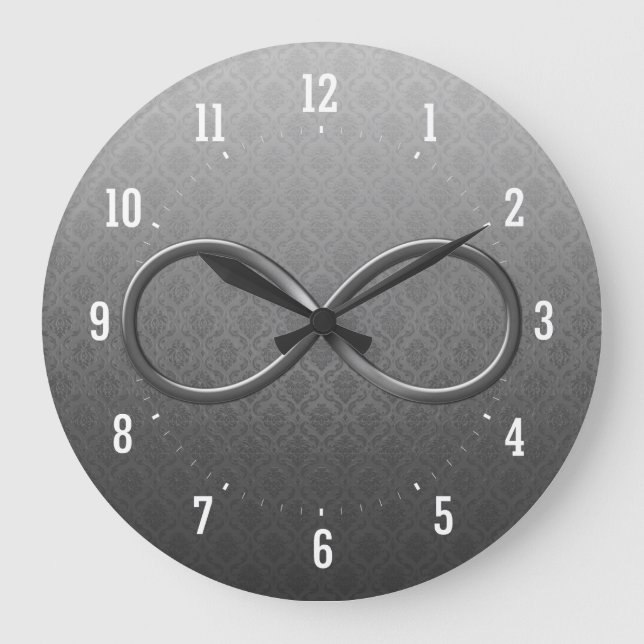 Grande Horloge Ronde Infinity Symbol Damask background Wall Clock (Recto)