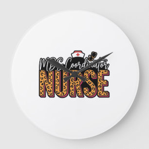 Grande Horloge Ronde Infirmière coordinatrice MDS Design de chemise vin