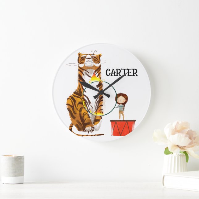 Grande Horloge Ronde Infirmière de formation en tigre de cirque (Maison)
