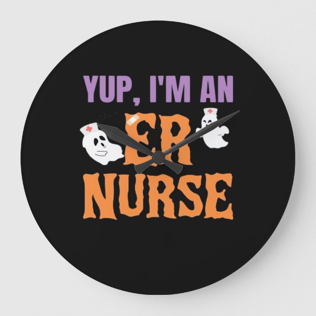 Grande Horloge Ronde infirmière infirmière Boo Crew Urgence infirmière  (Recto)