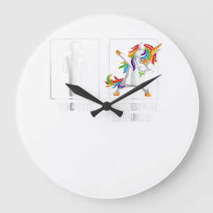 Grande Horloge Ronde Ingénieur biomédical Unicorn Dabbing Amoureux amus