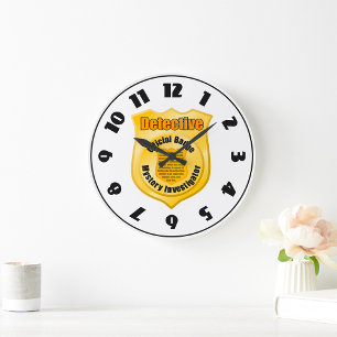 Grande Horloge Ronde Inspecteur Badge Clock