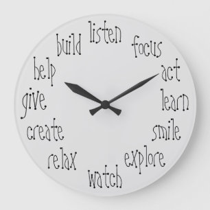 Grande Horloge Ronde Inspiration Cool Verbs puissante