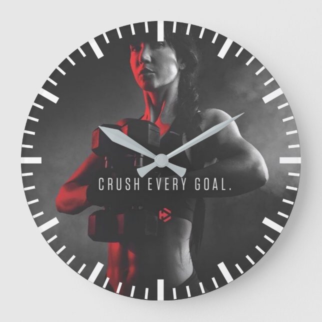 Grande Horloge Ronde Inspiration d'entraînement pour femmes - Écrasez t (Recto)