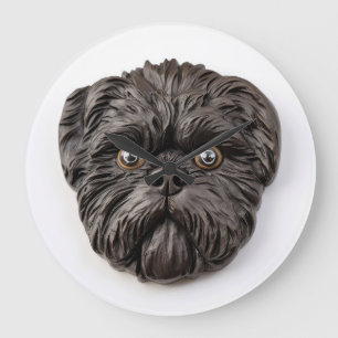 Grande Horloge Ronde Inspiré 3D d'Affenpinscher