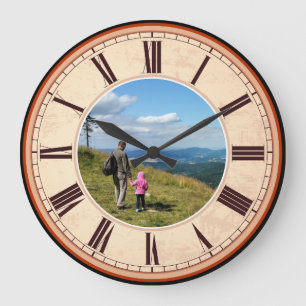 GRANDE HORLOGE RONDE INSTANTS MÉMORABLES TENDANCES PHOTO PERSONNALISÉE