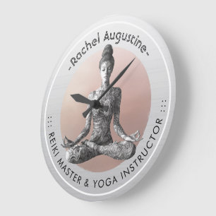 Grande Horloge Ronde Instructeur de méditation Yoga Reiki Master Lotus