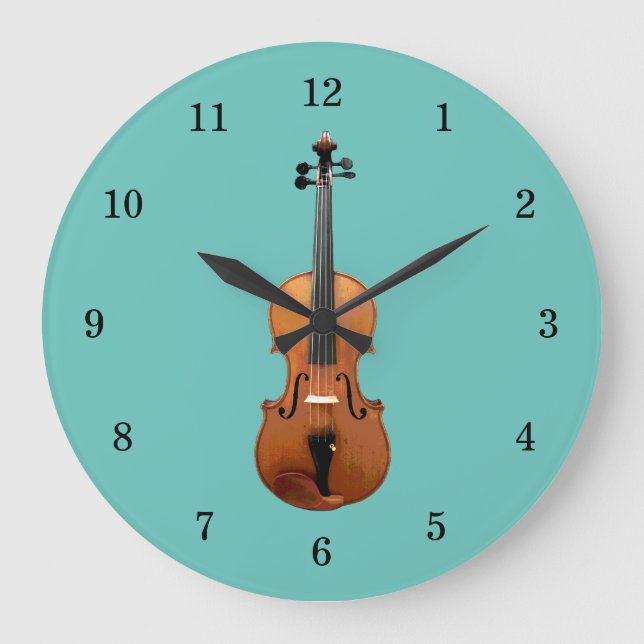Grande Horloge Ronde Instrument musical Trendy Violin (Recto)