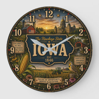 Grande Horloge Ronde Iowa Hawkeye State Cornfields Farm Heritage Rustic