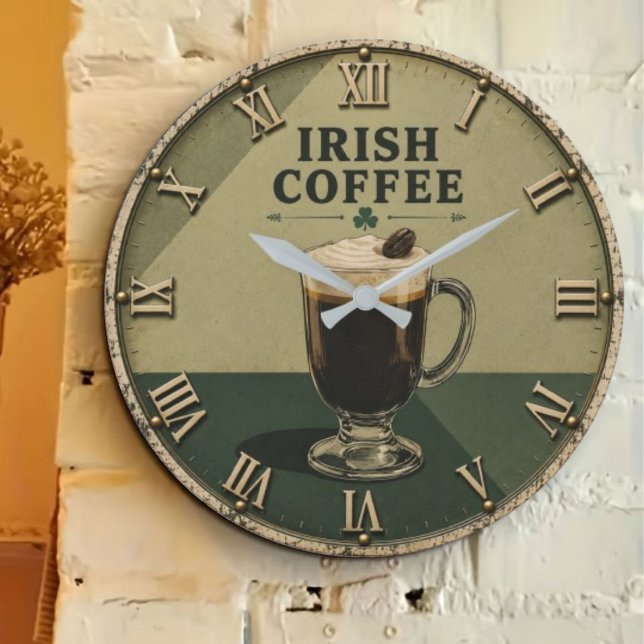 Grande Horloge Ronde Irish Coffee Celtic Pub Decor  (Créateur téléchargé)