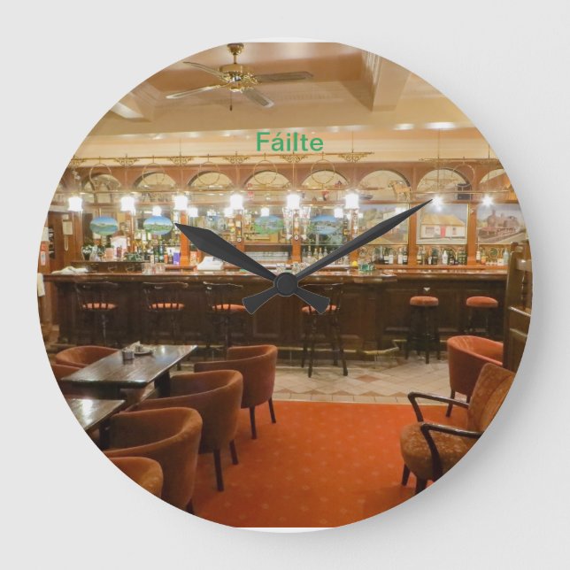 Grande Horloge Ronde Irish Pub Image for Round Wall Clock (Recto)