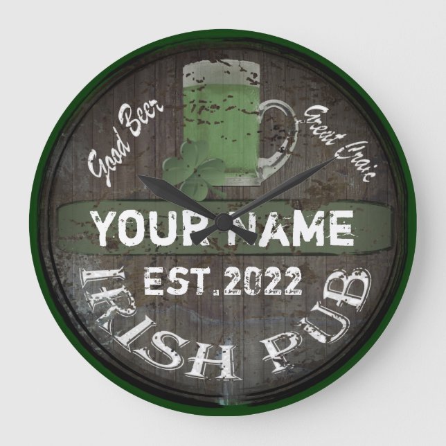 Grande Horloge Ronde Irish pub sign large clock (Recto)