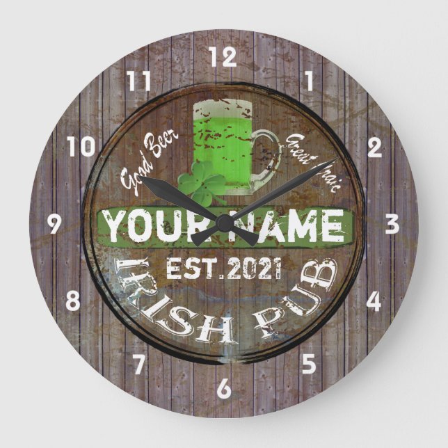 Grande Horloge Ronde Irish pub sign large clock (Recto)