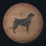 Grande Horloge Ronde Irish Wolfhound<br><div class="desc">Le Wall Clock d'Irish Wolfhound. Wood design est printed,  not real wood.</div>