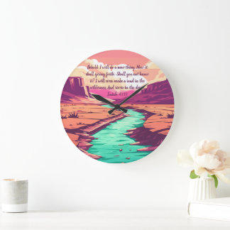 Grande Horloge Ronde Isaiah 43:19 Throw pillow River Desert