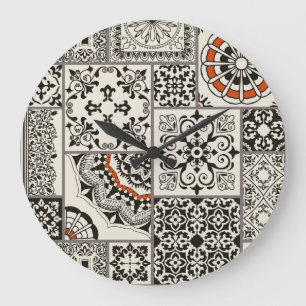 Grande Horloge Ronde Islam Arabe Majolica Carreaux