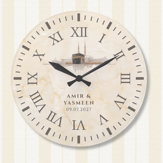 Grande Horloge Ronde Islamic Kaaba Decor | Muslim Wedding Gift (Créateur téléchargé)