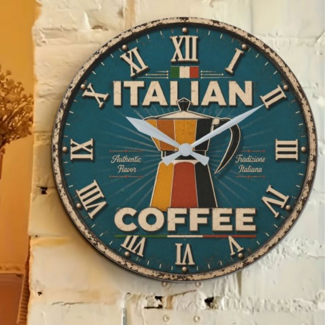 Grande Horloge Ronde Italian Coffee  (Créateur téléchargé)