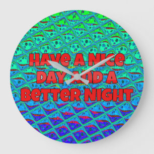 Grande Horloge Ronde Italien bleu sirène Motif Art Imprimer