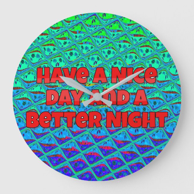 Grande Horloge Ronde Italien bleu sirène Motif Art Imprimer (Recto)