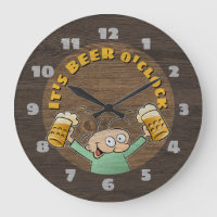 It's Beer O'Clock Dark Wood Texture