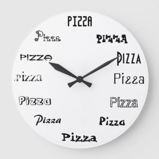 Grande Horloge Ronde It's Pizza Time