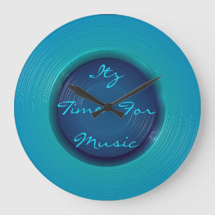 Grande Horloge Ronde "Itz Time For Music" Texte>Horloges murales musica
