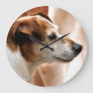 GRANDE HORLOGE RONDE JACK RUSSELL TERRIER CHIEN
