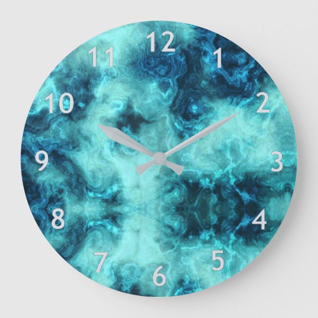 Grande Horloge Ronde Jade en marbre (Recto)