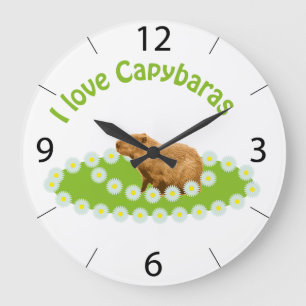 Grande Horloge Ronde J'adore les capybaras