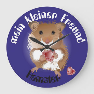 Grande Horloge Ronde J'adore ma montre de hamster
