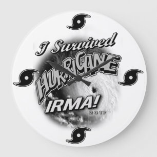 Grande Horloge Ronde J'ai survécu à l'horloge d'Irma d'ouragan