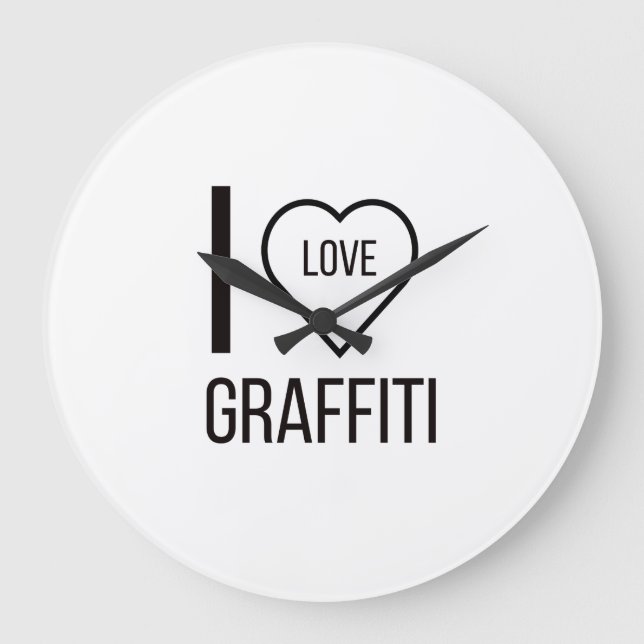 GRANDE HORLOGE RONDE J'AIME GRAFFITI (Recto)