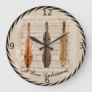 GRANDE HORLOGE RONDE J'AIME LES DULCIMERS